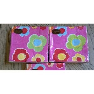 Caspari Napkins Paper Cocktail Napkins Lot Of 2 Guest Paper Towels Flowers NOS